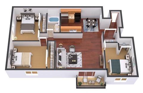Floor plan for 3 beds, 1 bath, 1250 sqft